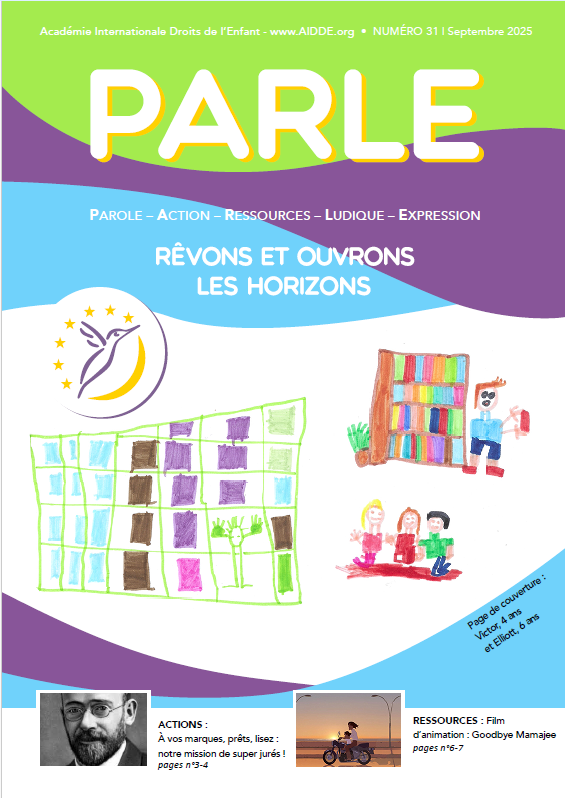 Capture d’écran FRA Journal numero 11 septembre 2023 PARLE AIDDE.org Académie internationale droits de l'enfant- journal sur les droits de l'enfant, genève, suisse. Cliquez ici pour découvrir les nouveaux témoignages des enfants.