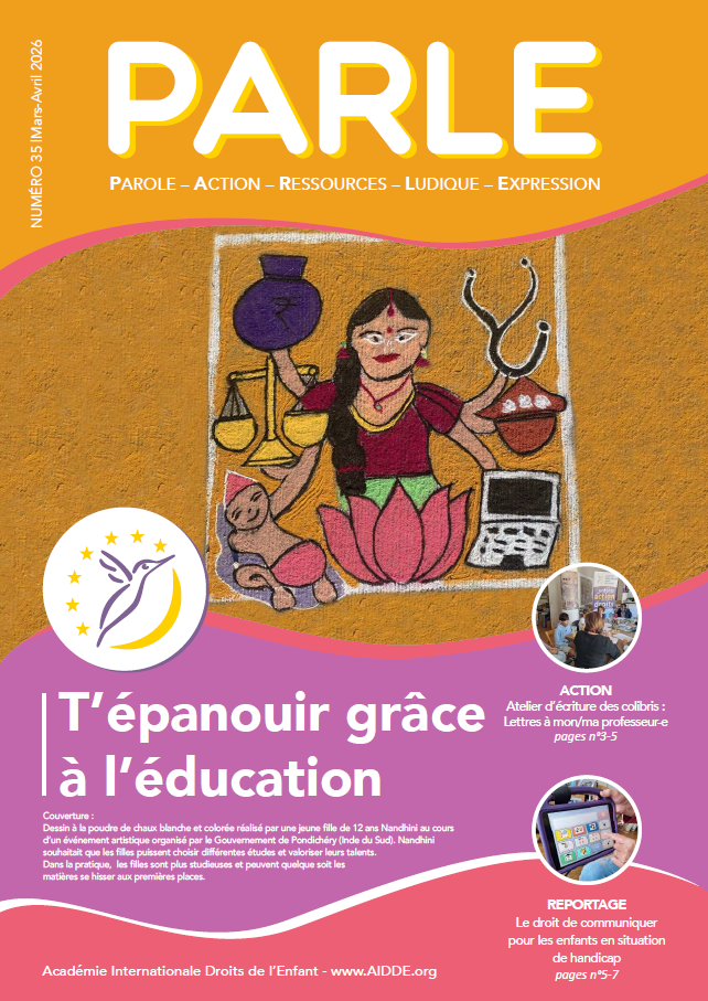 Journal numero 11 septembre 2023 PARLE AIDDE.org Académie internationale droits de l'enfant- journal sur les droits de l'enfant, genève, suisse. Cliquez ici pour découvrir les nouveaux témoignages des enfants.