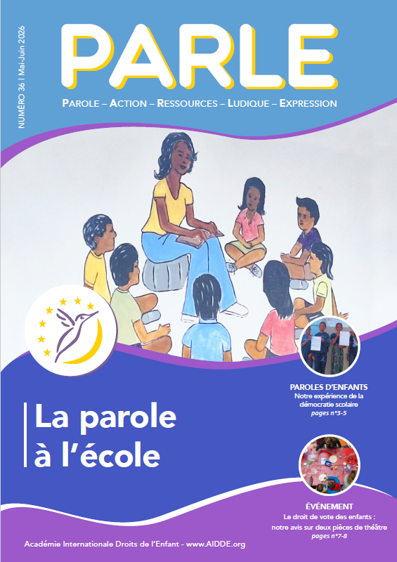 Journal numero 11 septembre 2023 PARLE AIDDE.org Académie internationale droits de l'enfant- journal sur les droits de l'enfant, genève, suisse. Cliquez ici pour découvrir les nouveaux témoignages des enfants.