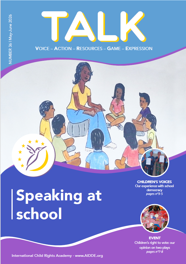 Journal numero 10 TALK AIDDE.org Académie internationale droits de l'enfant- journal sur les droits de l'enfant
